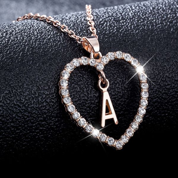 

necklace crystal a letter initial -z fashionln6kheart english pendants gold chain fashion jewelry for women gift will an