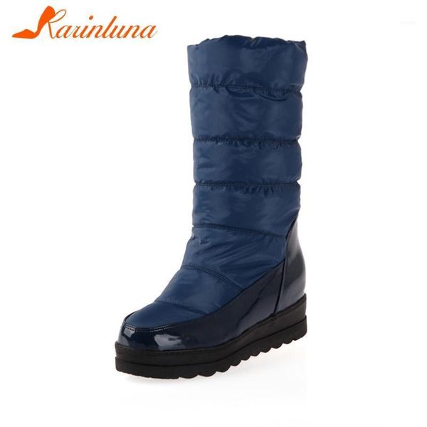 

boots katin dropship design female shoes big size 42 flat with slip-on short plush snow winter mid-calf boots1, Black