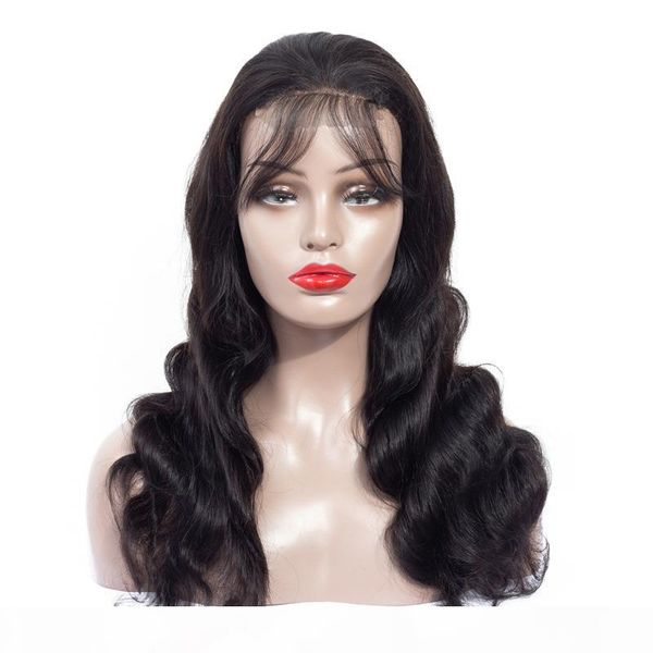 

180% density lace front wigs for women brazilian body wave 4x4 lace closure wig natural black 10-24 inch virgin human hair middle part, Black;brown
