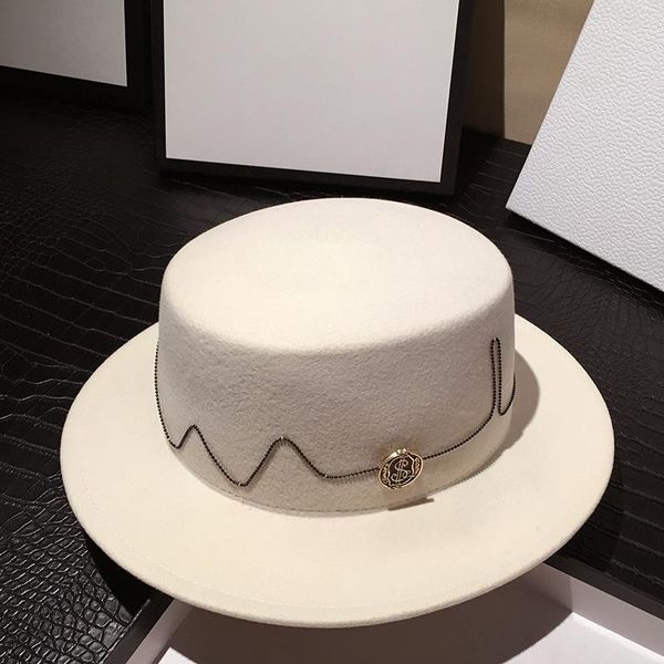 

japanese style new woolen hat fashion autumn winter korean casual versatile basin hat french retro jazz trend wommen, Blue;gray