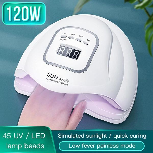 

120w smart uv led lamp gel polish nail dryer timed manicure ptherapy machine