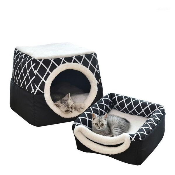 

foldable pet house kennel dog bed for small medium dogs cats animals warm cat cave nest soft puppy basket cama perro hondenmand1