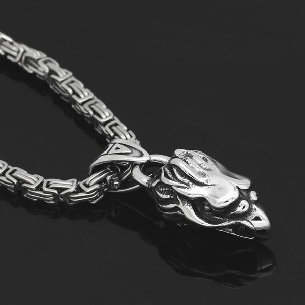 

stainless steel nrodic viking odin raven pagan knot pendant necklace, Silver