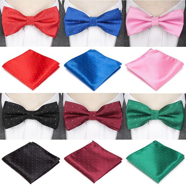 

мужская галстука bowtie платок набор моды бабочка вечеринка свадебные поклоны подарки для мужчин конфеты сплошные цветные бабочки аксессуары, Black;gray