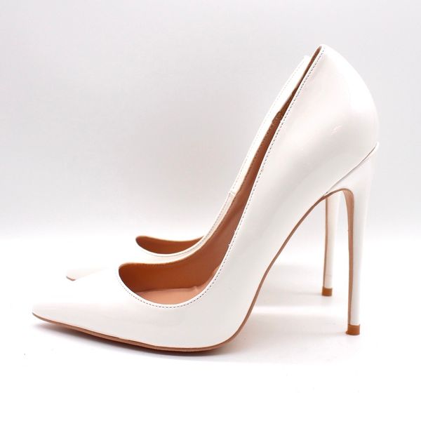 

shipping of fashion women varnished leather pumps toe pointy shoes with white size33-43 8-12 cm stiletto high heels qhmw, Black