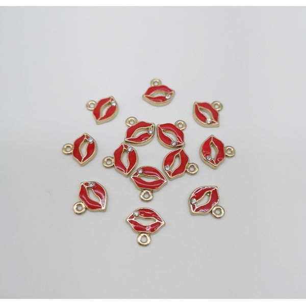 

помада рот подвески металлические плавучие шарм золотые эмаль подвески для ювелирных изделий изготовления кулон ожерелье браслет телефон ног, Silver