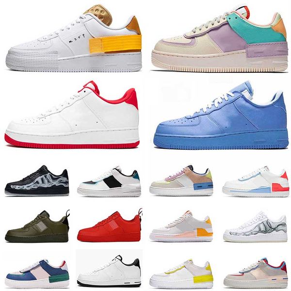 

one 1 shadow one casual shoes for mens womens n354 white off mca airforce one runners skateboard sports trainers sneakers shoes, Black