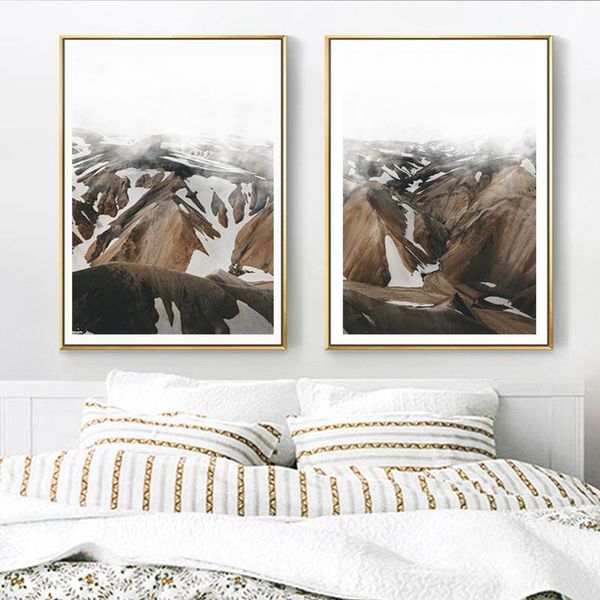 

paintings snow mountain posters and prints iceland wall art canvas painting pictures for living room nordic home decoration