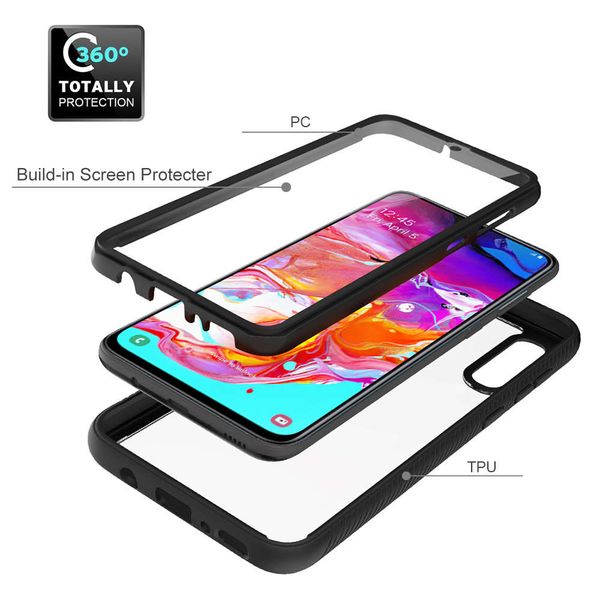 

360 гибридный экран защитный телефон оболочки galaxy a20 a20e a30 a50 a70 для samsung a51 a71 case полная прозрачная крышка