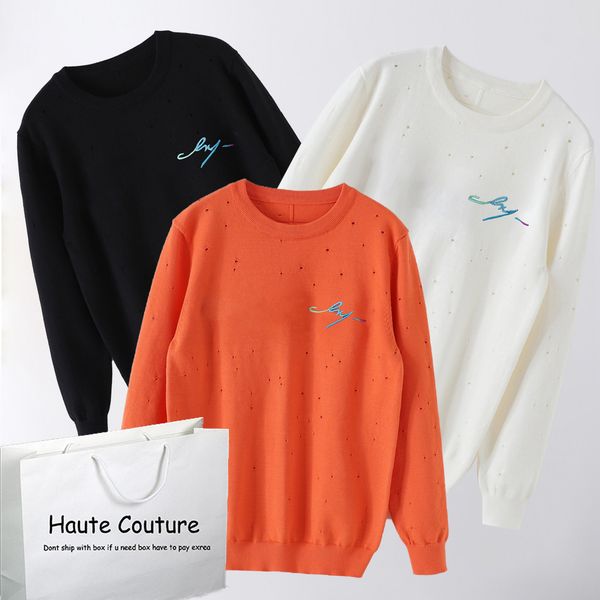 

letter printed sweater womens fashion hollow out sweaters long sleeve crew neck pullover womens clothing