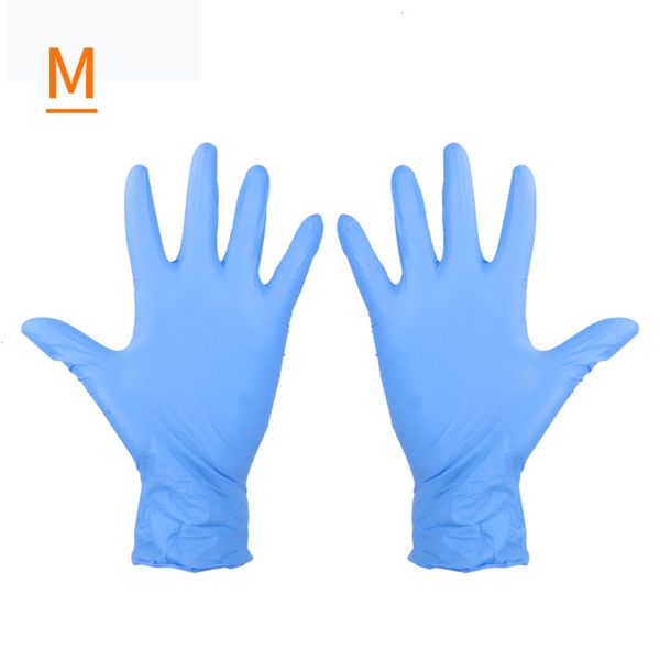 

factory9kx8food nitrile latex 100pcs universal home disposable garden gloves household cleaning blue/white wholesale quali