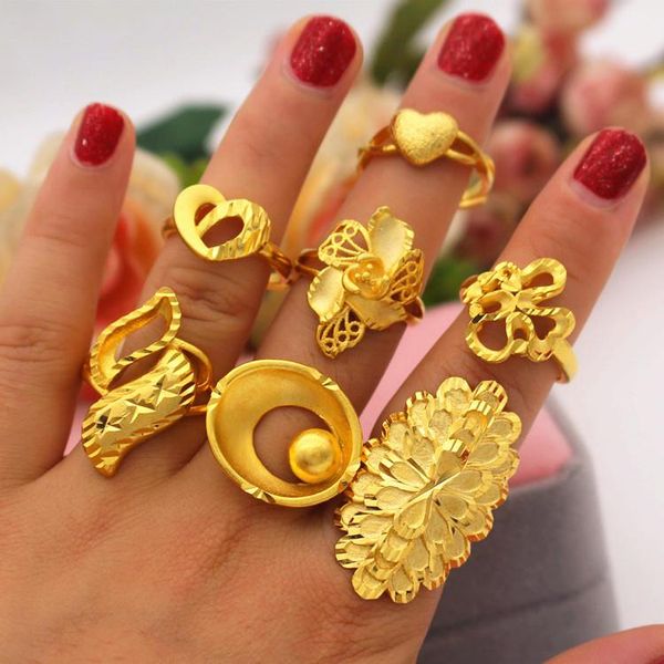 

cluster rings ethiopian wedding arabian / african middle eastern goods women girls female gold size adjustable women's jewellery, Golden;silver