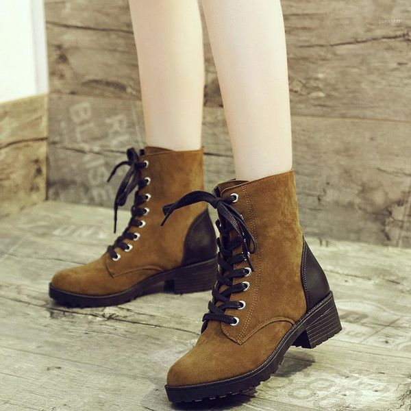 

boots 2021 autumn and winter europe the united states thick with non-slip round head front a tube1, Black