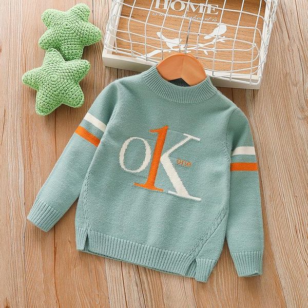 

baby boys sweater children's clothing autumn winter clothing children's knitted sweaters fashion baby letter sweaters wmtgfu, Blue