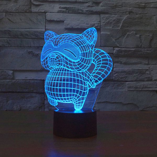 

2021 new cute racoon aniaml night lights for children color changing led lighting novelty gifts qwl0