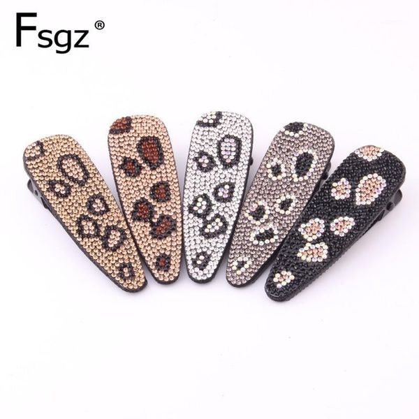 

crystal hairpins for women girls leopard pattern rhinestone hairgrips water drop fringe hair clips accessories1, Golden;white