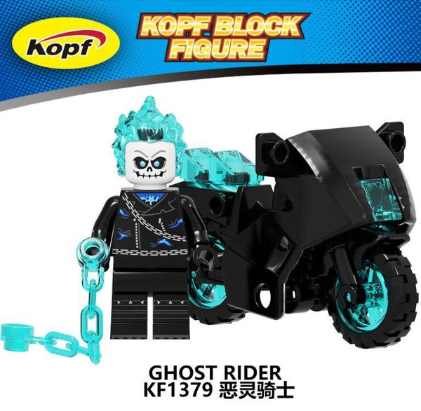 

cool motorcycle racer building blocks collection toys ghost rider panther red hood motorcycle learning action figures kids boy gift