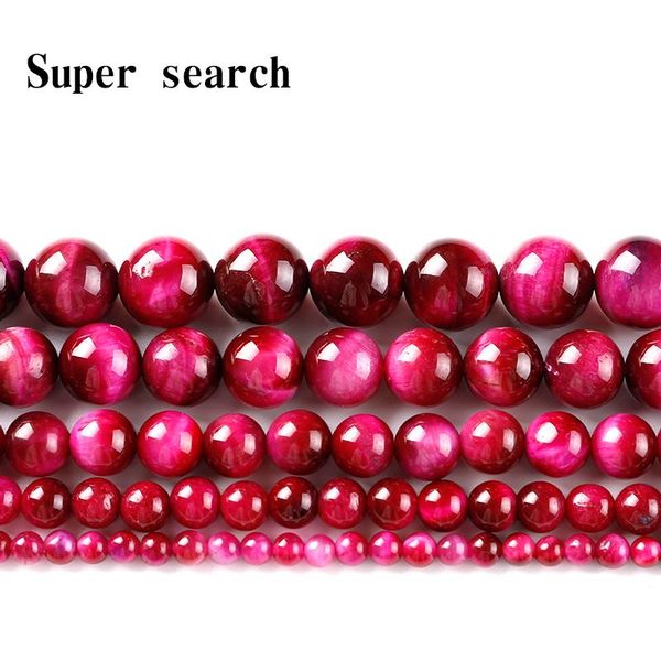 

natural tiger eye stone magenta agat round 15 "strand loose beads 4 6 8 10 12 14mm diy jewelry making accessories bracelet