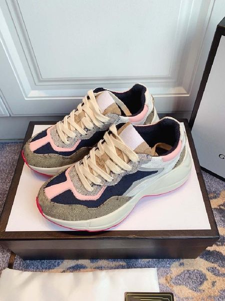 

mens luxury brands designer casual shoes womens leather platform comfotable flats sneakers fashion couples lace up shoes wholesale, Black