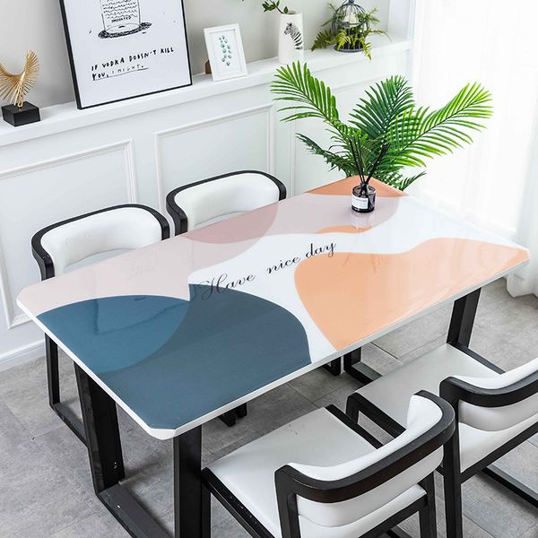 

waterproof tablecloth, oil proof, anti scald and non washable nordic translucent pvc table mat