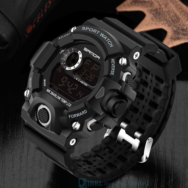 

водонепроницаемые цифровые часы мужские спортивные часы электронные светодиодные мужские наручные часы для мужчин часы известного бренда вое, Slivery;brown