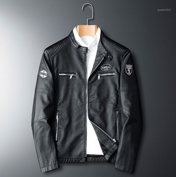 

brand new leather jackets men jaquetas de motocicleta masculina avirex pu leather jacket men casual motorcycle warm coat1, Black