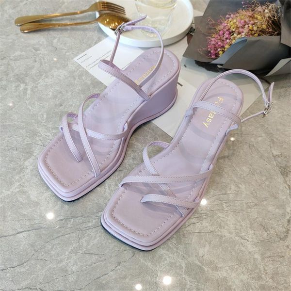 

sandals luxury women yellow white high heels wedges fashion summer lady designer opentoe party shoes platform footwear sandals1, Black