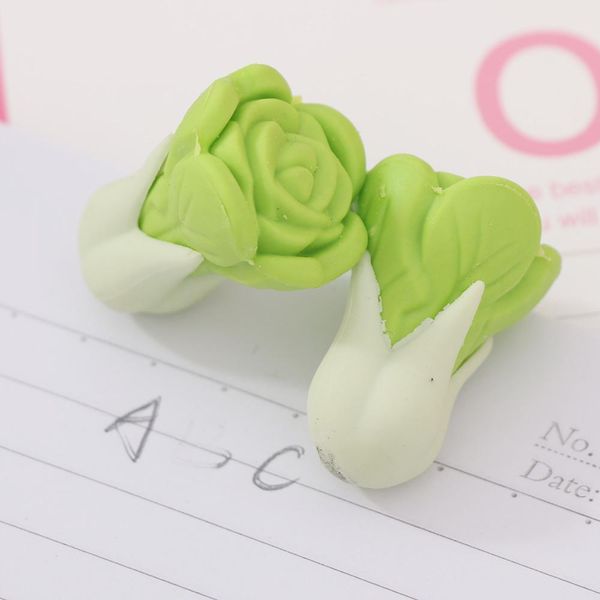 

2pcs set fresh vegetable cabbag design nontoxic eraser kawaii students' gift prize children learning toys office school supplies h wmta