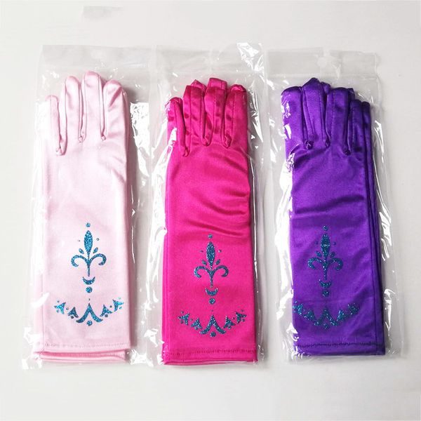 

colors girls long finger gloves snow queen 5 kids dress up party supplies children princess cosplay mittens baby girl costume glove