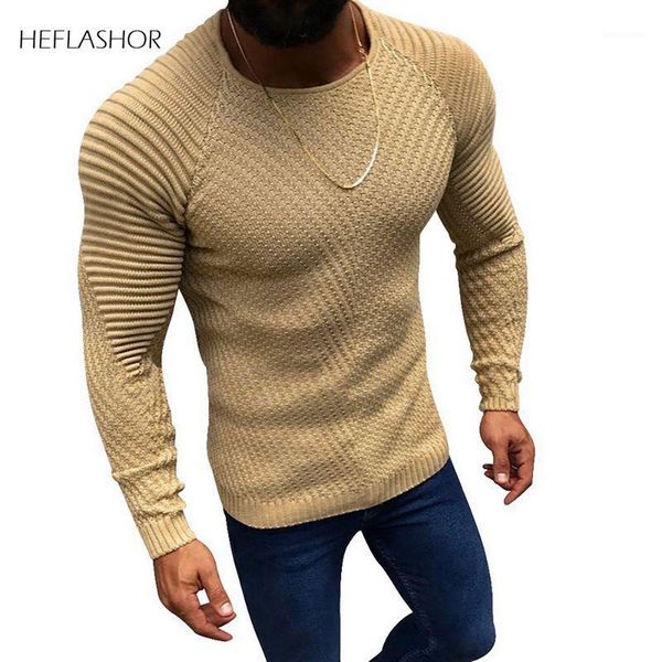 

heflashor men fashion knitted pullover male solid color o-neck striped long sleeve sweater spring winter slim fit casual sweater1, White;black