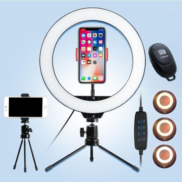 

flash heads 26cm led ring light pography usb lamp with phone holder tripod dimmable camera for makeup video live1