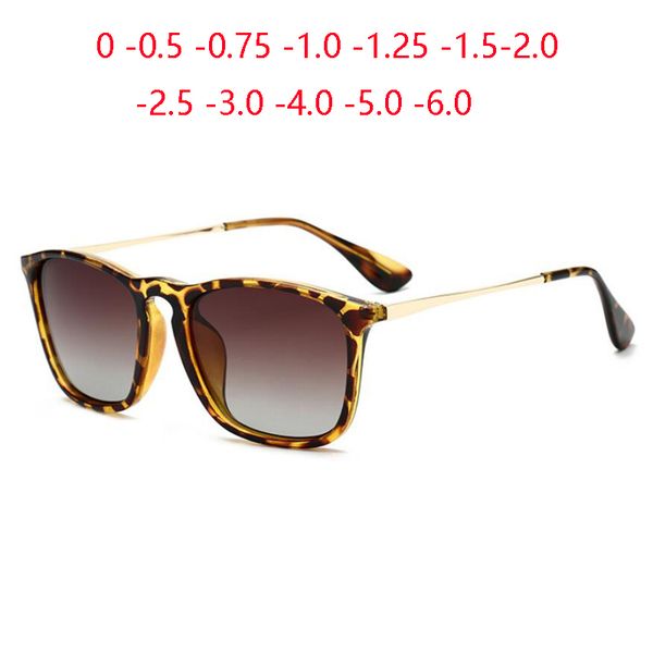 

leopard frame tea oval prescription sunglasses women men polarized anti-uv minus lens driving goggle 0 -0.5 -0.75 to -6.0