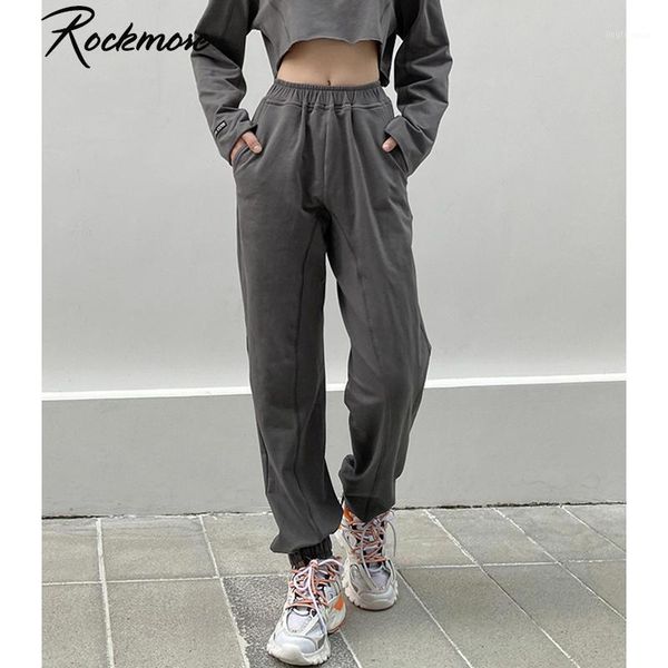 

rockmore baggy pencil sweat pants for women pockets high waist trousers plus size streetwear sweatpants casual wide leg joggers1, Black;white