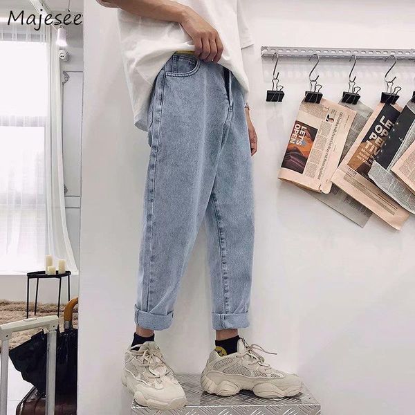 

jeans men harajuku harem solid jean basic daily light spring cowboy ulzzang boy fashion teenagers loose all-match new cool chic1, Blue
