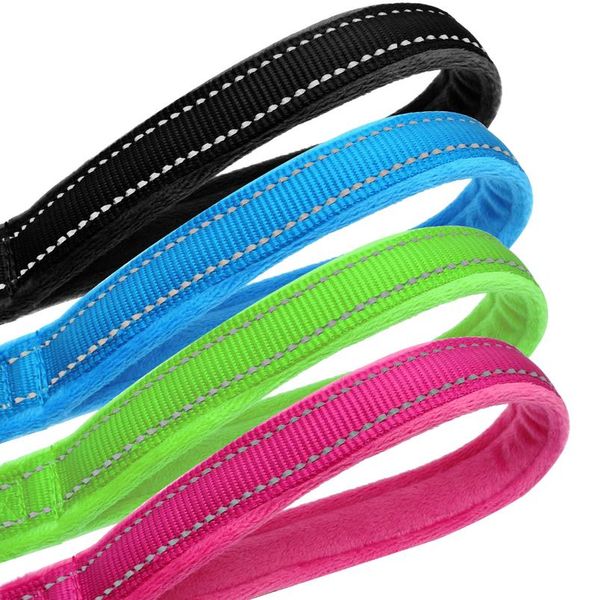 

dog leash soft nylon padded pet dog lead belt reflective walking running dog leashes rope for small large dogs pet bbyyth