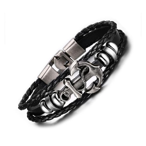 

new retro style leather bracelet men anchor bracelet gifts for men jewelry new retro inexpensive sqcwse