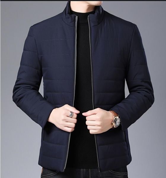 

2021 new autumn winter down cotton men collar parka coat portable windproof warm jacket gc9l, Black