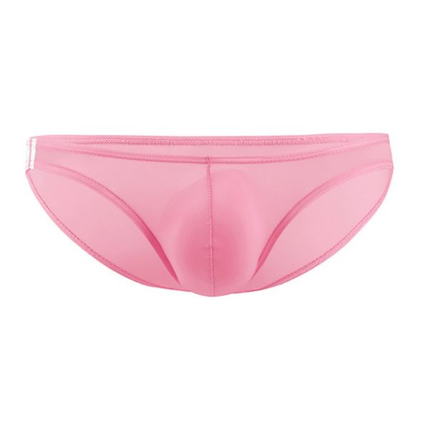 

men's panties ice silk briefs men underpants low waist european size underwear male elastic u pouch breathable knickers, Black;white