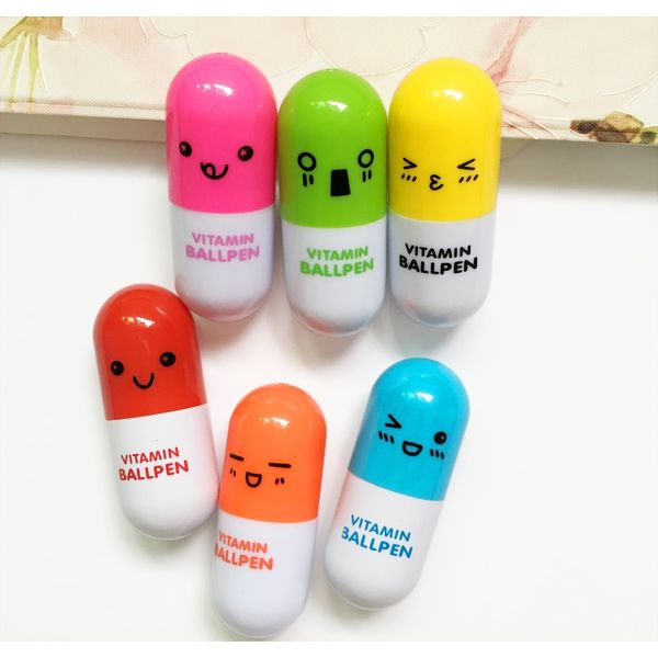 

cute cawaii blue dink capsule creative pills ball ballpoint pen ballpen для офисной школы писать поставки канцтовары f sqcaqv pp2006