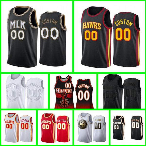 

custom men youth jersey atlanta hawks 11 young 8 smith 15 carter any name and number swingman city jersey, Black;red