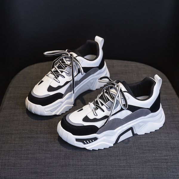 

black dad shoes women ins fashion 2020 new plush thick sole increase versatile sports students fall leisure winter