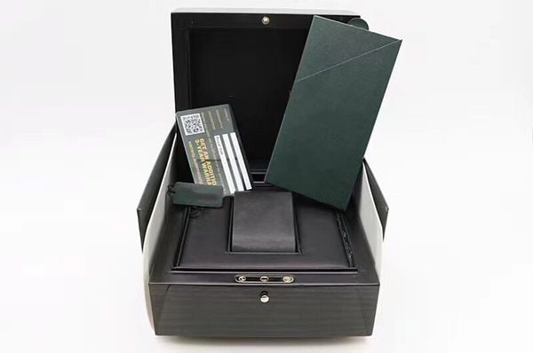 

luxury new square woody watch boxes for ap box watch booklet card tags and papers men wristwatch case gift bags, Black;blue