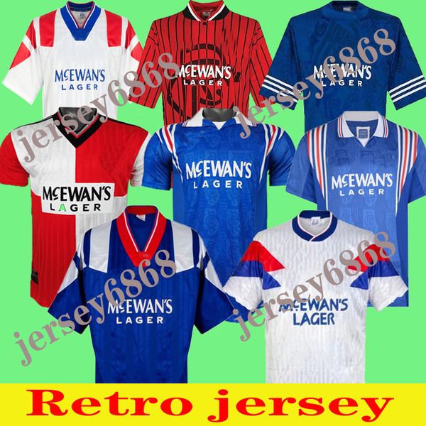 

94 96 glasgow rangers soccer jerseys retro 96 97 home gascoigne albertz classic football shirts mccoist 1992 1994 90 92 93 94 95 96 87 90, Black;yellow