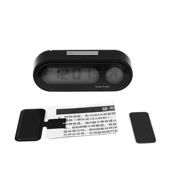 

new 2-in-1 car electronic clock luminous thermometer led digital display mini portable dashboard clock car acc wmtbjk