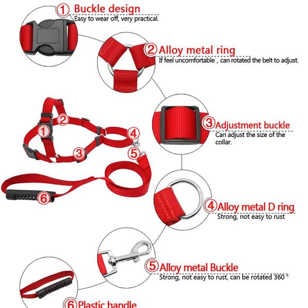 

pet no-pull nylon dog harness with leash training harness spulling on lead small medi bbyrxr