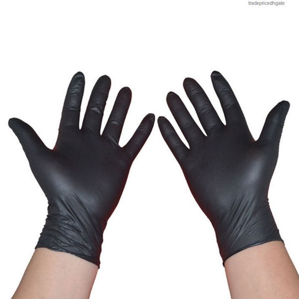 

50/100pcs household cleaning washing mechanic black nitrile disposable laboratory nail art anti-static gloves 10uo2