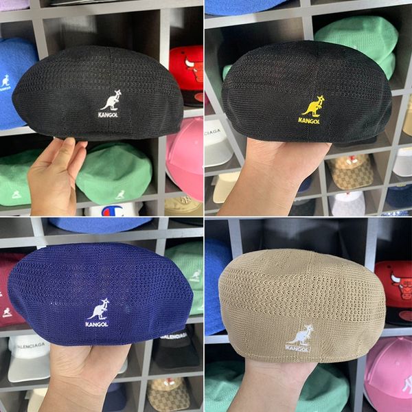 

kfzg2 kangaroo women's internet red beret red hat beret men's autumn and winter korean versatile kangol bud hat, Brown;gray