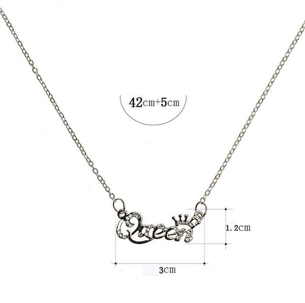 

trend selling short letter necklace clavicle chain female wholesale queen necklace gift love jewelry accessories, Black