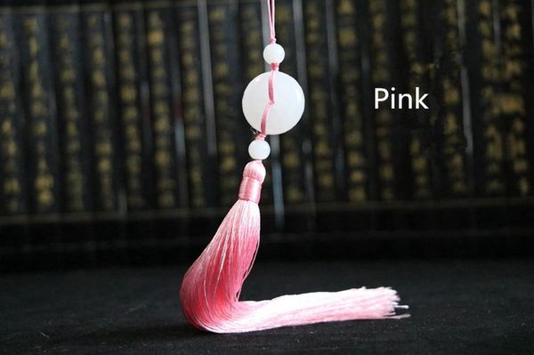 

1pc white jade peace buckle tassel fringe keychain caps straps diy jewelry making charms pendants craft accessories craft tassel h jllcvd