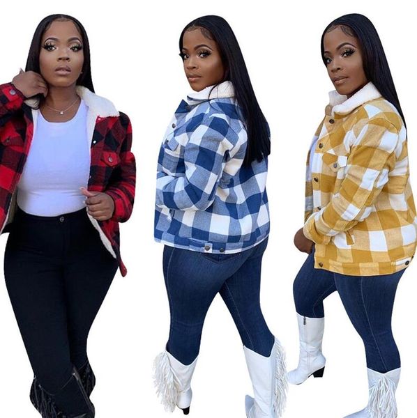 

women winter coats jacket plaid print esigners clothes warm short coats elegant ladies cardigan outerwear jackets overcoat d112001, Black;brown